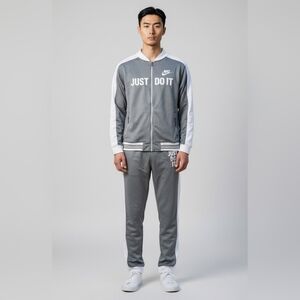 Mens "Just Do It" Grey And White Jogger Set In Size XL